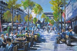 Champ Elysee, Paris by Csilla Orban - Original Painting on Stretched Canvas sized 24x36 inches. Available from Whitewall Galleries
